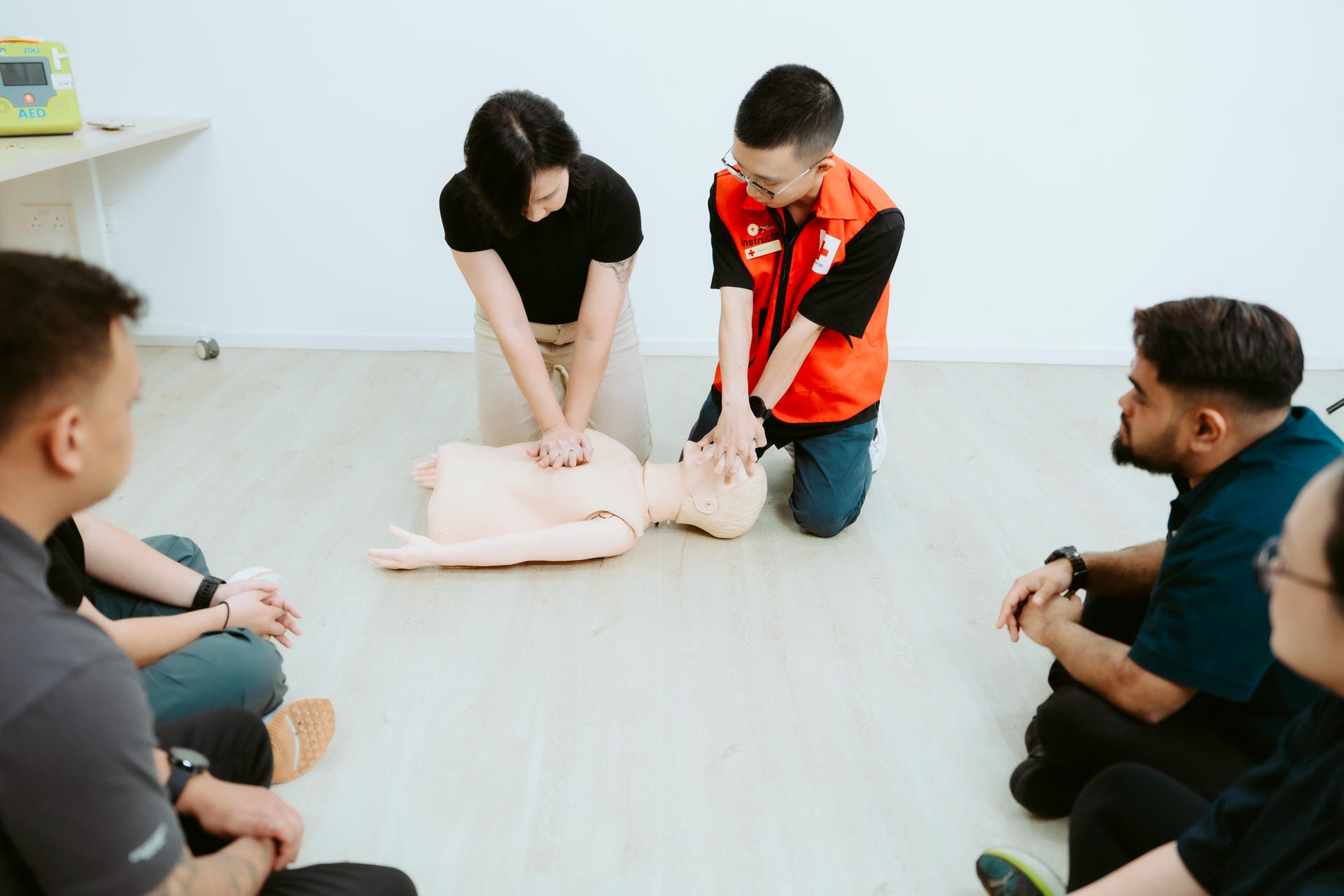 CPR AED training at Singapore Red Cross Academy
