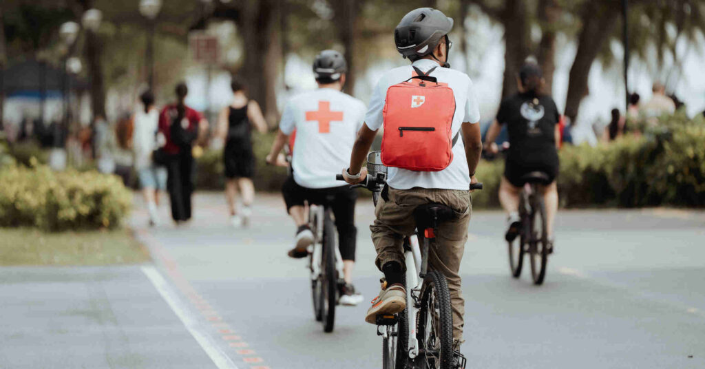 First Aider on Wheels patrolling one of Singapore’s national parks