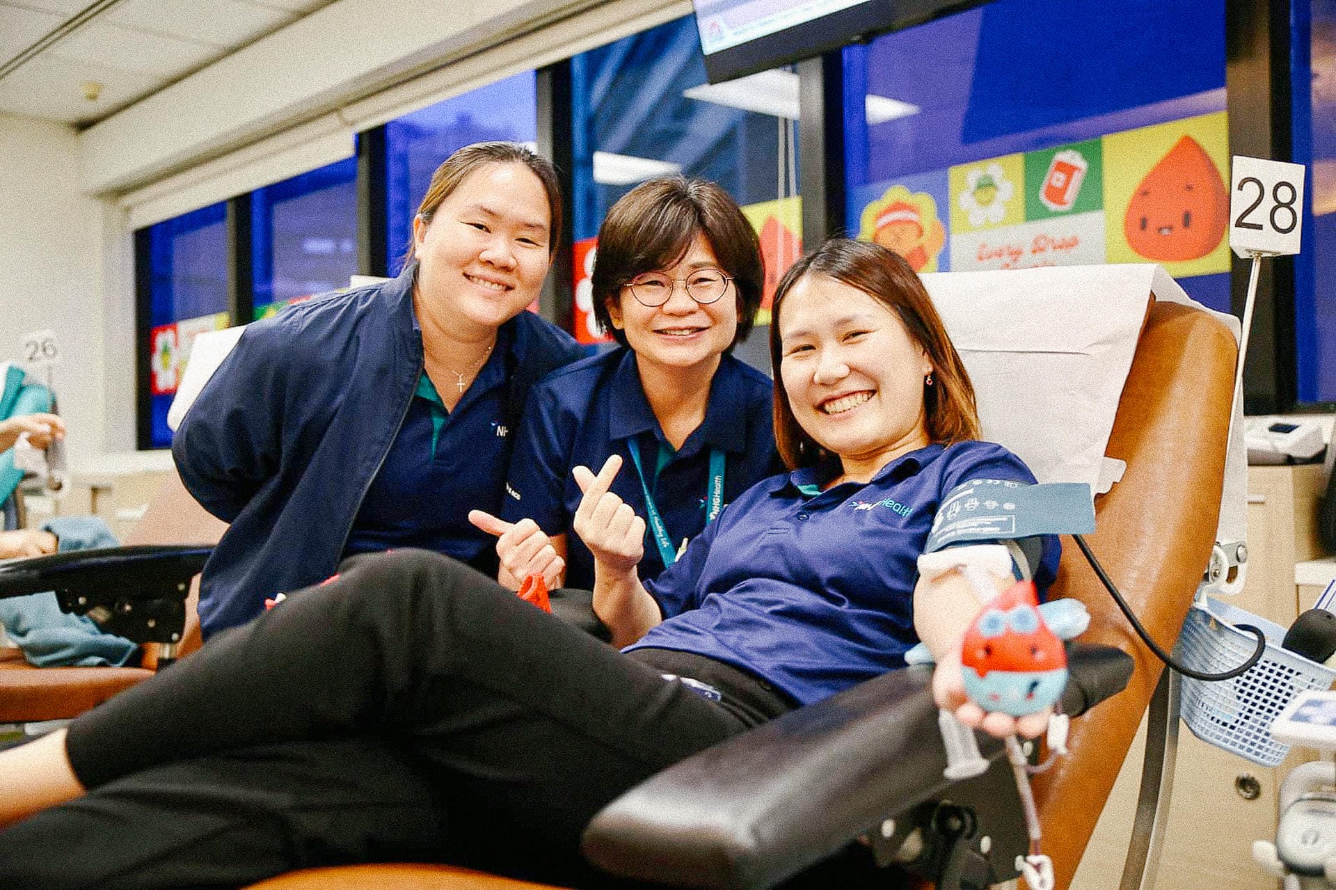 ​Tan Tock Seng Hospital’s staff doing a group blood donation