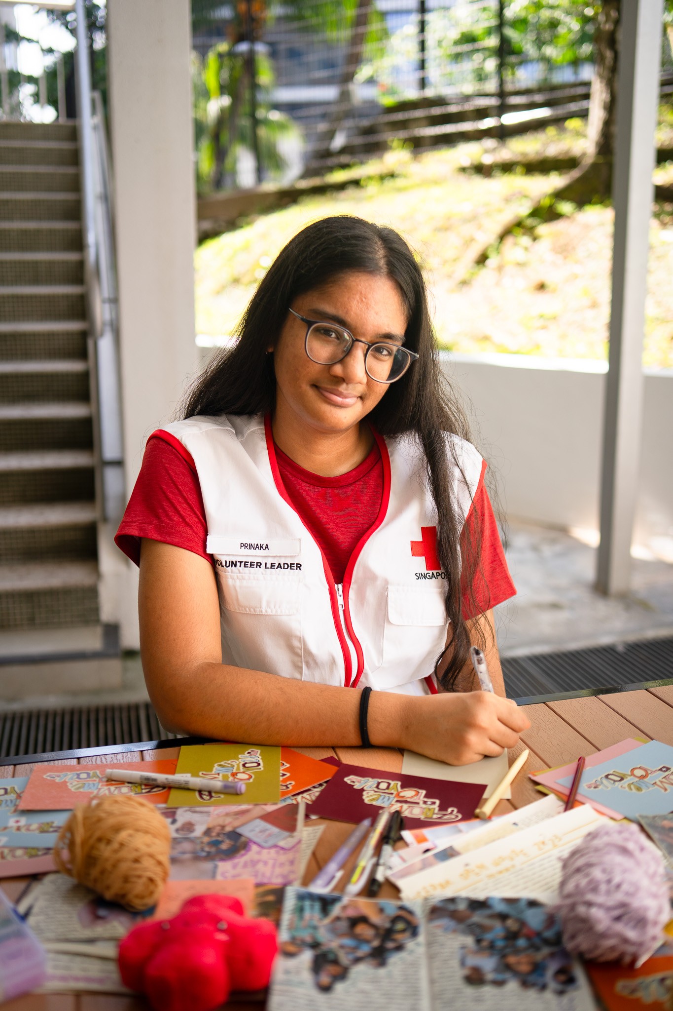 Photo of volunteer Prinaka at Red Cross House