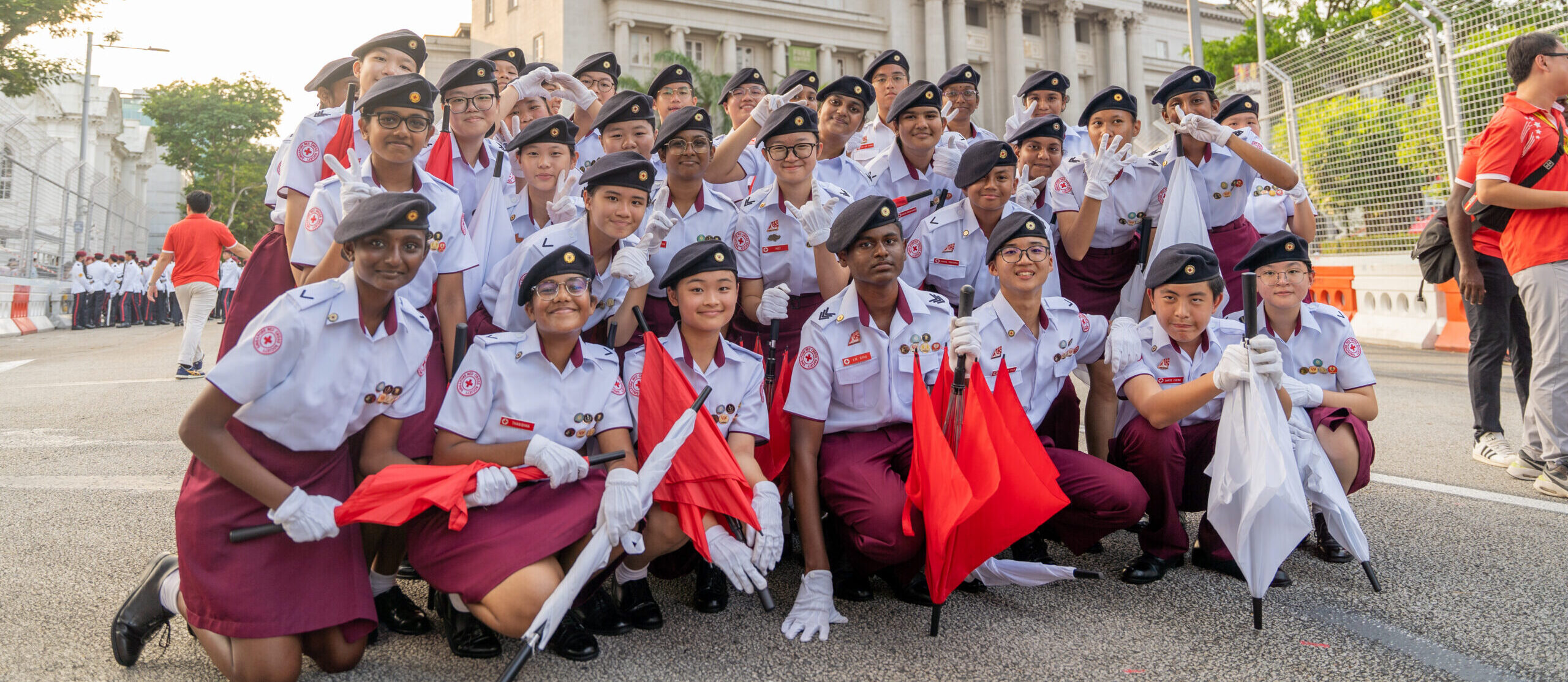 Singapore Red Cross Uniform Group taking a photo
